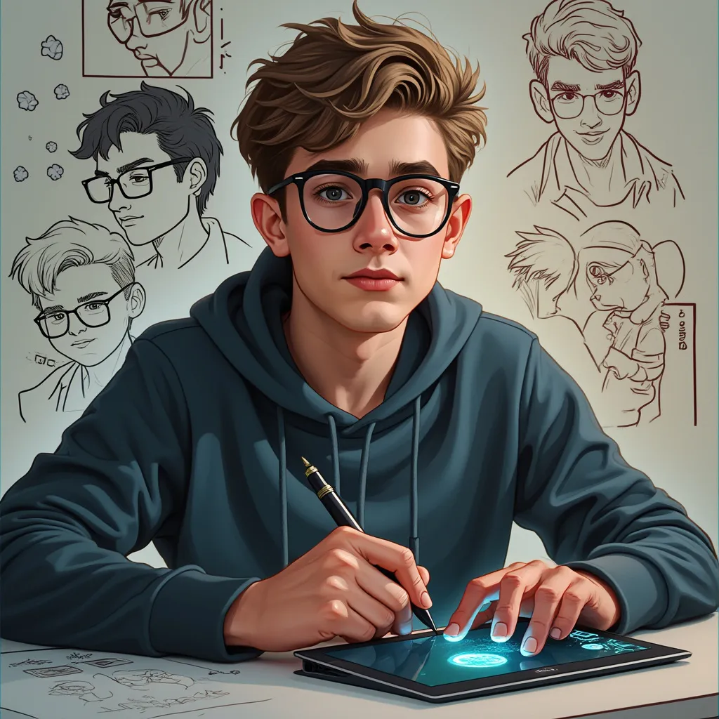 Portrét Davida Novotného, specialisty na digital art a ilustraci